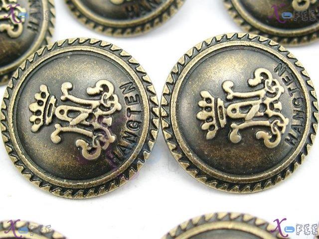 nkpf00684 Fad Wholesale Collection Crafts Fabric Textile 10pcs Unique Crown Metal Buttons 1