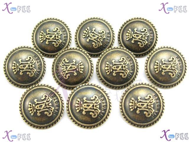 nkpf00684 Fad Wholesale Collection Crafts Fabric Textile 10pcs Unique Crown Metal Buttons 3