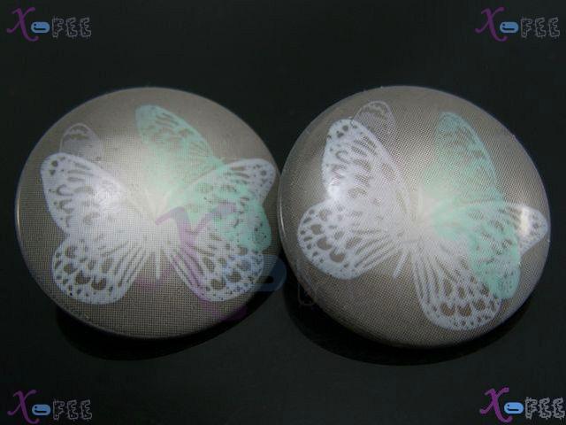 nkpf00842 Collection Wholesale Crafts Fabric Textile 2pcs Design Butterfly Resin Buttons 2