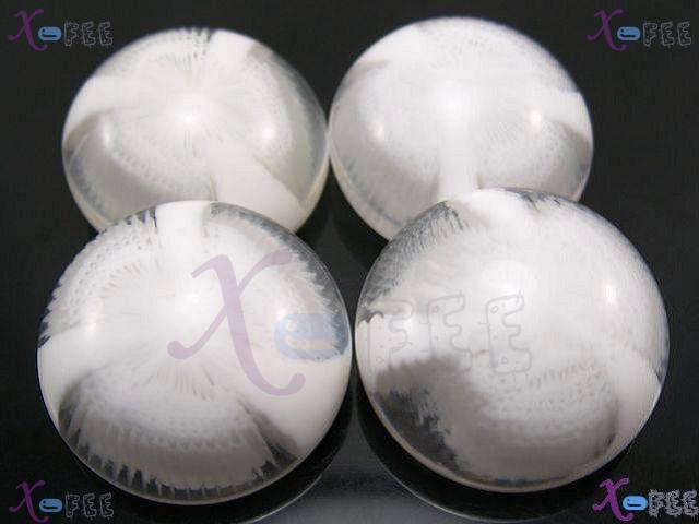 nkpf00852 Wholesale Trend Crafts Fabric Textile White 4pcs Abstraction 48L Resin Buttons 3