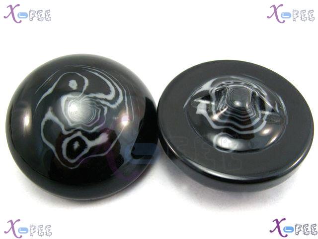 nkpf00867 New Black Round Crafts Wholesale Lots 2pcs Design Costume Black Resin Buttons 3