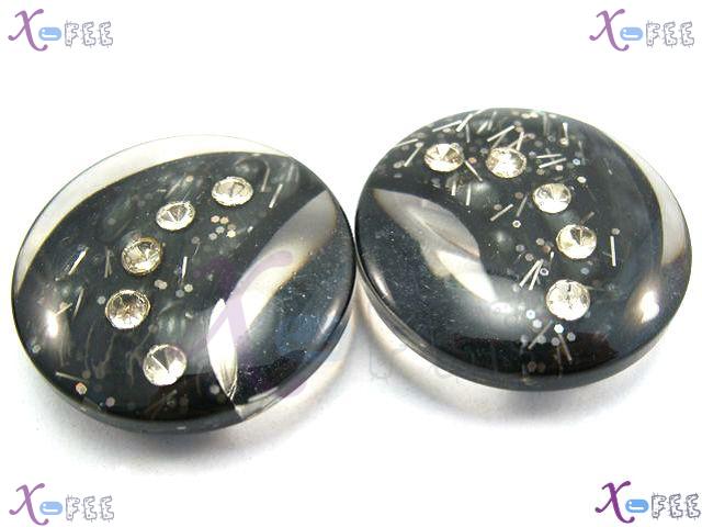 nkpf00885 Crafts Fabric Textile Fashion 2pcs Abstraction Shining Resin Crystal Buttons 2