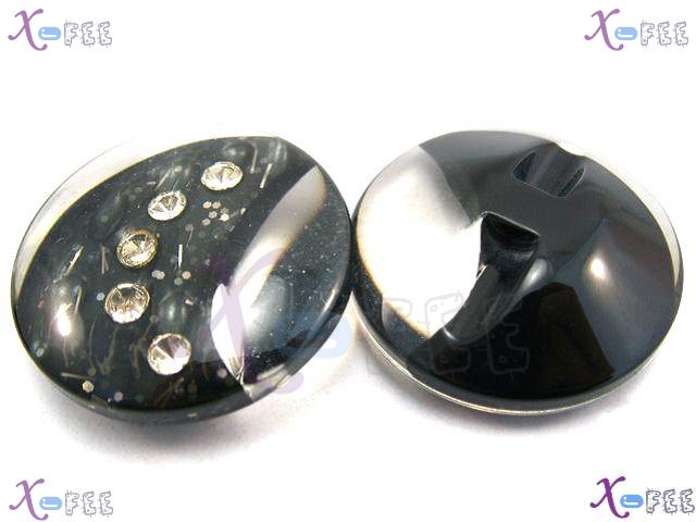 nkpf00885 Crafts Fabric Textile Fashion 2pcs Abstraction Shining Resin Crystal Buttons 3