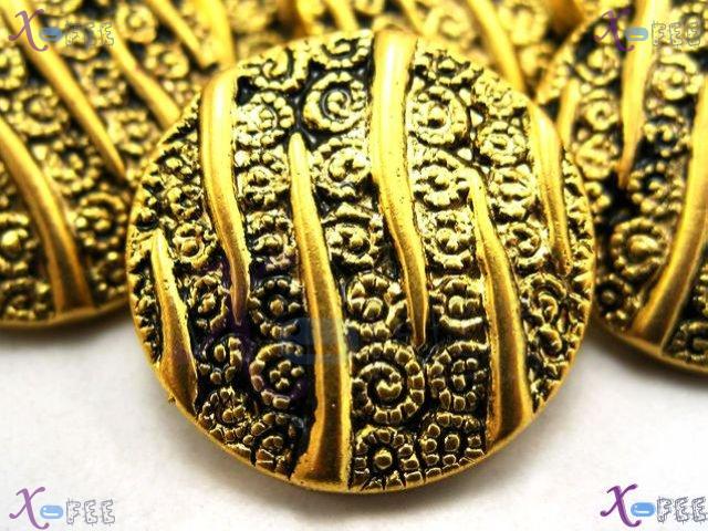 nkpf00930 12pcs Costume Sewing Fabric Textile Fashion Tribe Pattern Golden Plastic Buttons 2