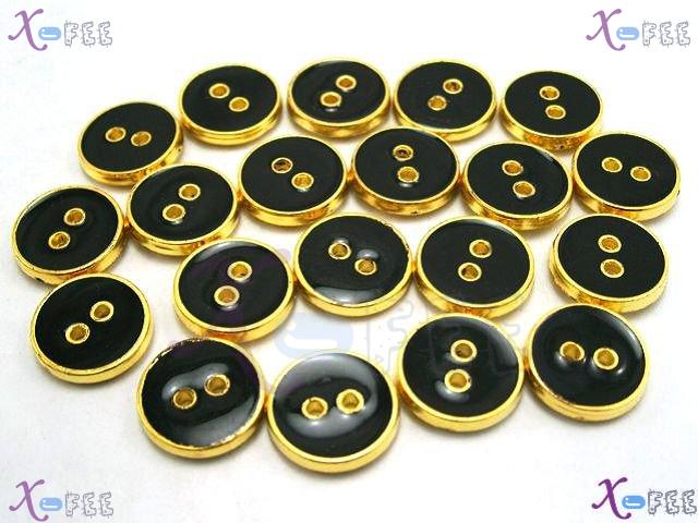 nkpf00962 Crafts 20pcs Sewing Fabric Textile Black Golden Plastic Costume Design Buttons 1