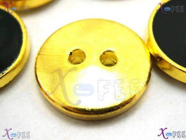 nkpf00962 Crafts 20pcs Sewing Fabric Textile Black Golden Plastic Costume Design Buttons 3