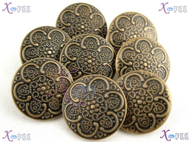 nkpf01180 New Flower Pattern Crafts Wholesale Lot 8pcs Flower 32L Costume Metal Buttons 3