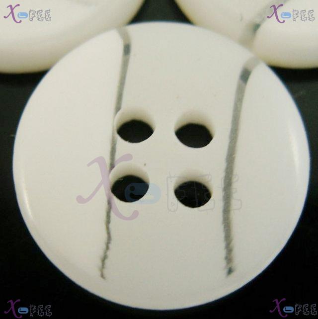 nkpf01310 24L Wholesale Lots 40pcs White Costume Design Four Holes Resin Shirt Buttons 2