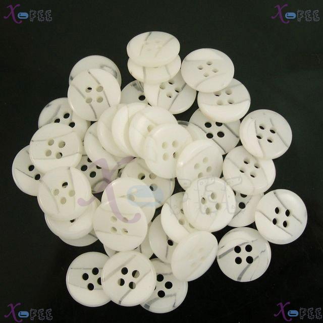 nkpf01310 24L Wholesale Lots 40pcs White Costume Design Four Holes Resin Shirt Buttons 3