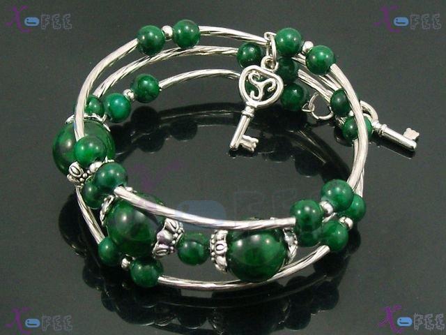 sl00507 Hot Fashion Jewelry Ethnic Woman Free Size Tibet Silver Charm Malachite Bracelet 1