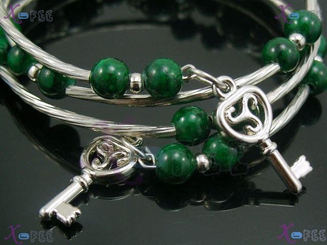 sl00507 Hot Fashion Jewelry Ethnic Woman Free Size Tibet Silver Charm Malachite Bracelet 2