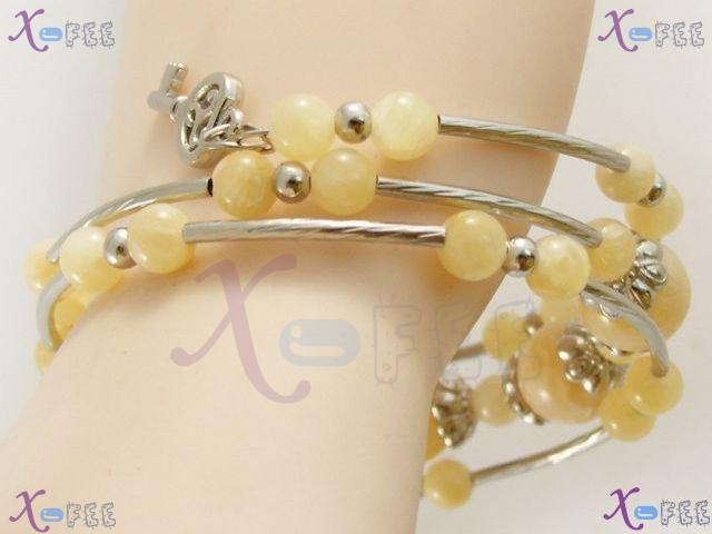 sl00581 Free Size Fashion Jewelry Woman Tibet Silver Ethnic Yellow Agate Charm Bracelet 3