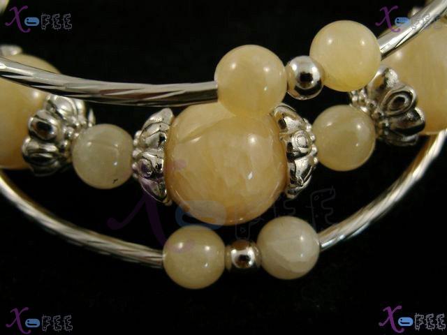 sl00581 Free Size Fashion Jewelry Woman Tibet Silver Ethnic Yellow Agate Charm Bracelet 4