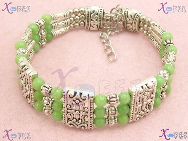 sz00241 Mode Olivine Amulet Tibet Silver Fashion Jewelry Tribal Minority China Bracelet 2