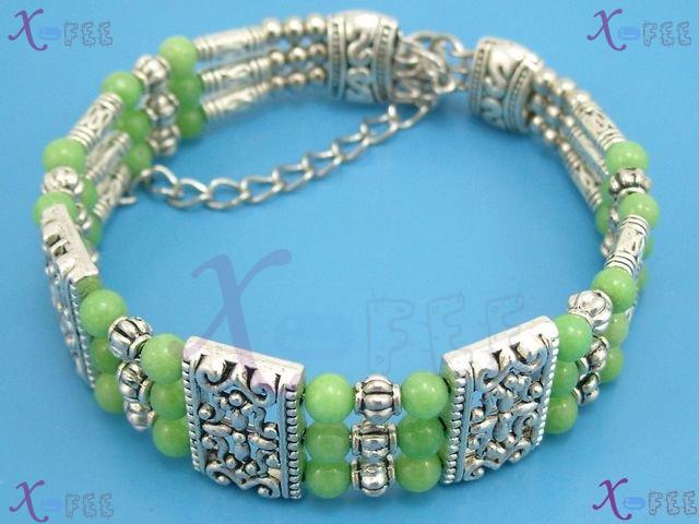 sz00241 Mode Olivine Amulet Tibet Silver Fashion Jewelry Tribal Minority China Bracelet 4