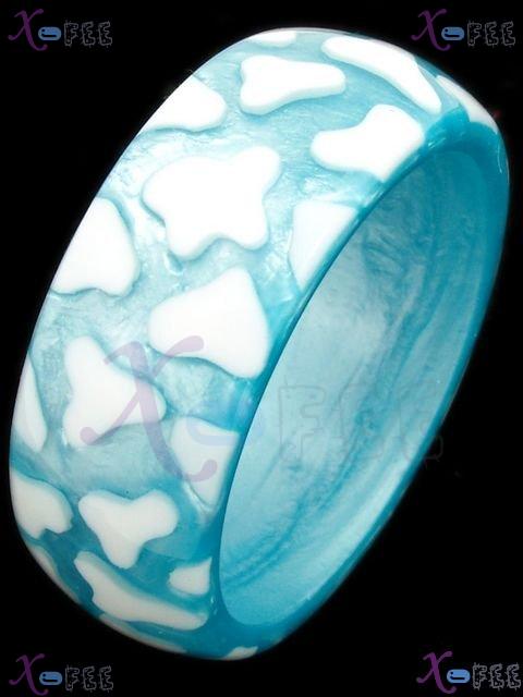 sz00263 Mode Cyan Fashion Jewelry Collection Broadbrimmed Resin Jewelry Bangle Bracelet 1