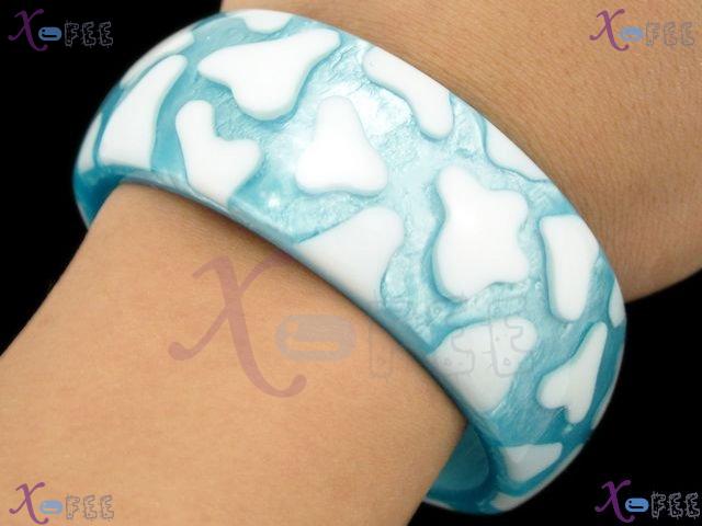 sz00263 Mode Cyan Fashion Jewelry Collection Broadbrimmed Resin Jewelry Bangle Bracelet 2