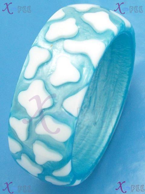 sz00263 Mode Cyan Fashion Jewelry Collection Broadbrimmed Resin Jewelry Bangle Bracelet 3