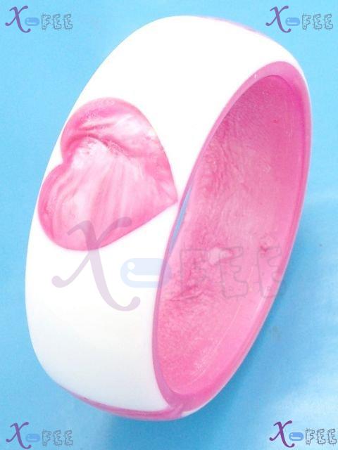 sz00271 Pink Broadbrimmed Fashion Jewelry Collection Ornament Resin Bangle Love Bracelet 2