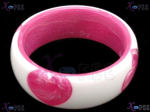 sz00271 Pink Broadbrimmed Fashion Jewelry Collection Ornament Resin Bangle Love Bracelet 3