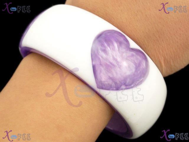 sz00273 Purple Broadbrim Fashion Jewelry Collection Ornament Resin Bangle Love Bracelet 2