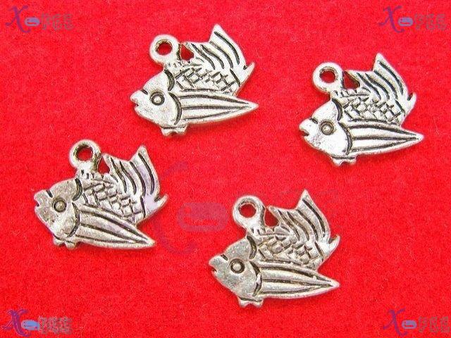 szpf00062 Tibet Silver Fashion Jewelry Collection Ornament Loose Beads 5PCs Carps Pendants 2