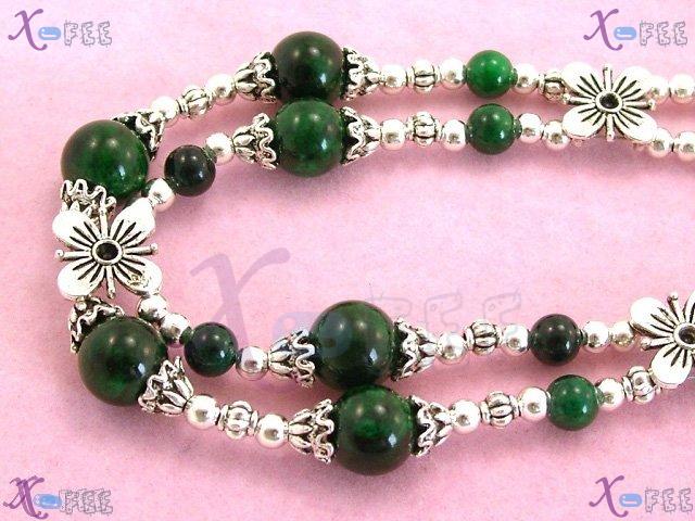 tsxl00606 New Tibetan Fashion Jewelry Ethnic Flower Malachite Silver China Tribe Necklace 3