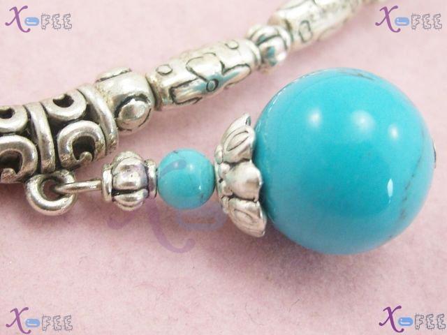 tsxl00695 Fashion Jewelry Woman New Tribal Tibetan Silver Tubes Turquoise Necklace Chaplet 4