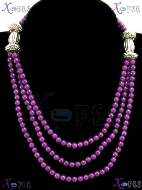 tsxl00705 New Tibetan Silver Fashion Jewelry PURPLE AGATE Carved  Minority China Necklace 1