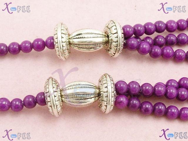 tsxl00705 New Tibetan Silver Fashion Jewelry PURPLE AGATE Carved  Minority China Necklace 4