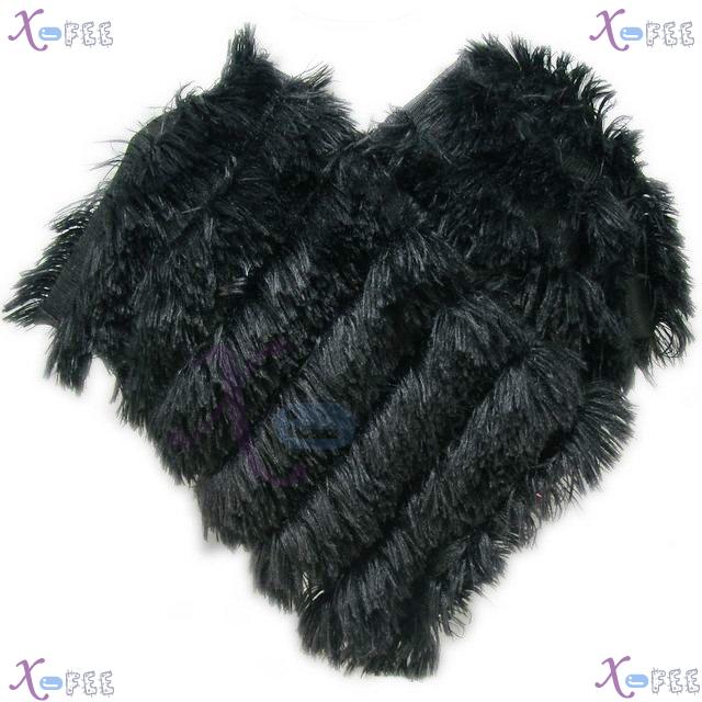 wb00008 Black Fashion Woman Lined Triangle Soft Plush Winter Collar Neck Warmer Scarf 1