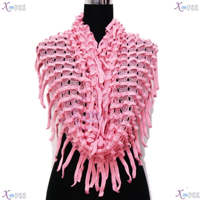 wb00035 Soft Noodle Style Winter Warm Fashion Wool Acrylic Neck Warmer Light Coral Scarf 1