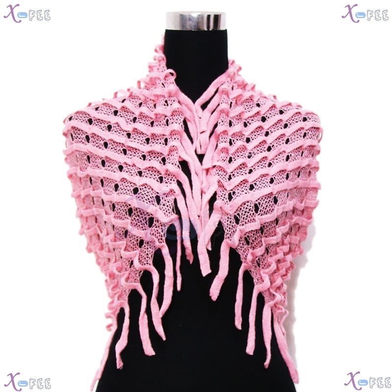 wb00035 Soft Noodle Style Winter Warm Fashion Wool Acrylic Neck Warmer Light Coral Scarf 2