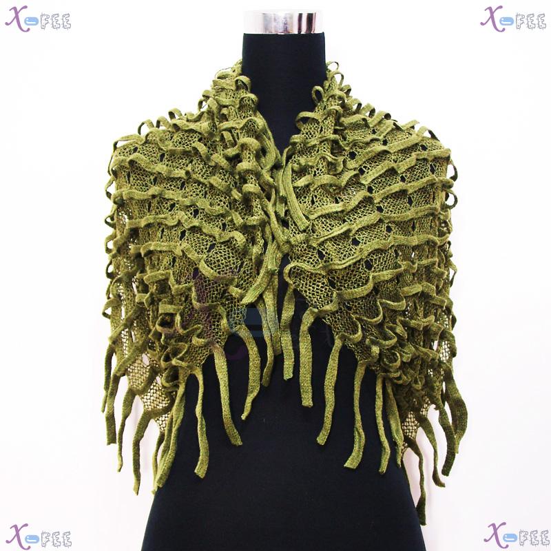 wb00038 NEW Soft Noodle Style Winter Warm Fashion Wool Acrylic Neck Warmer Green Scarf 1