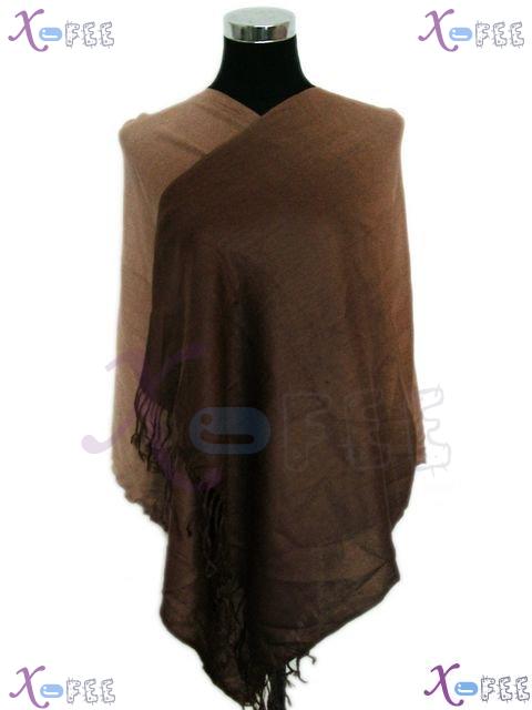 wjpj00421 Fashion Light Grey&Coffee Pashmina Gradual Change Wrap Women's Accessories Scarf 2