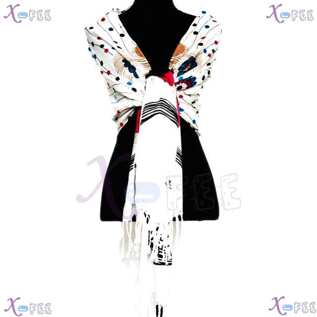 wjpj00553 NEW Blue Pink White Flower Twill Weave High-Quality Winter Warm Wrap Scarf Shawl 3