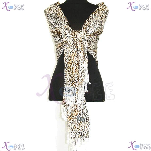 wjpj00555 Golden Black Leopard Dots Twill Weave High-Quality Winter Warm Wrap Scarf Shawl 3