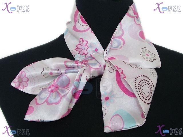 xfj00087 Collection Woman Accessory Magic Silk Scarf Flower Versatile Neckerchief Wrap 1