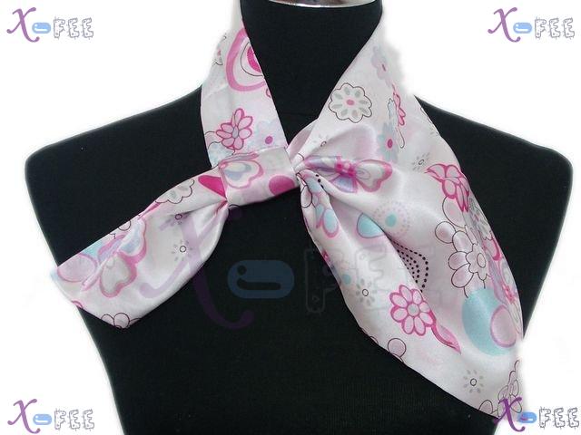 xfj00087 Collection Woman Accessory Magic Silk Scarf Flower Versatile Neckerchief Wrap 2