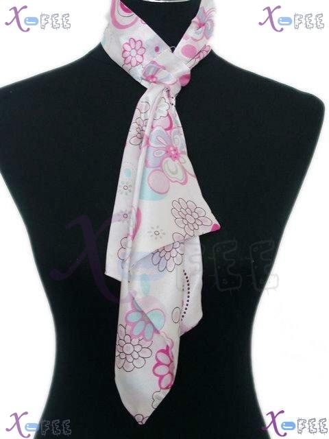 xfj00087 Collection Woman Accessory Magic Silk Scarf Flower Versatile Neckerchief Wrap 4