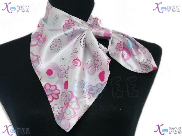 xfj00087 Collection Woman Accessory Magic Silk Scarf Flower Versatile Neckerchief Wrap 5