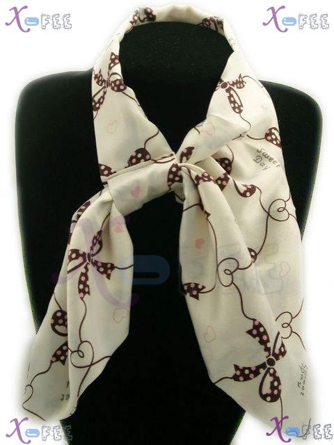 xfj00091 New Beige Woman Accessory Magic Silk Bowknot Versital Neckerchief Scarf Wrap 4