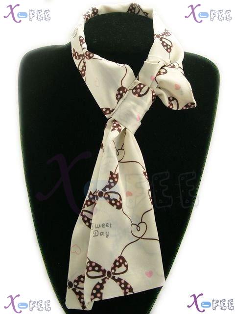 xfj00091 New Beige Woman Accessory Magic Silk Bowknot Versital Neckerchief Scarf Wrap 5