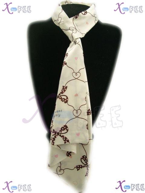 xfj00091 New Beige Woman Accessory Magic Silk Bowknot Versital Neckerchief Scarf Wrap 6