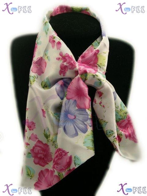 xfj00092 Hot New Fashion Women Accessory Magic Silk Scarf Flower Neckerchief Scarf Wrap 5