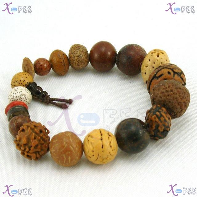 zjfz00070 Hot Religion Buddhism 18 Natural Nutshell Differ Size Prayer Mala Beads Bracelet 2